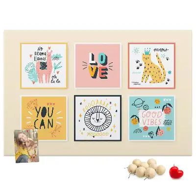 Printed Cork Memo Board with Motivational Slogans