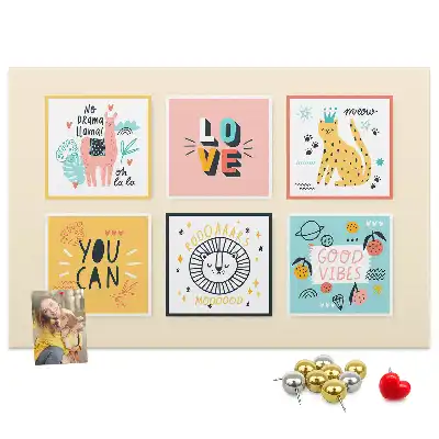 Printed Cork Memo Board with Motivational Slogans