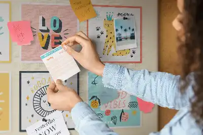 Printed Cork Memo Board with Motivational Slogans