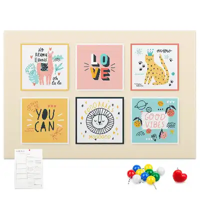 Printed Cork Memo Board with Motivational Slogans