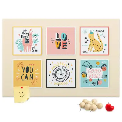 Printed Cork Memo Board with Motivational Slogans