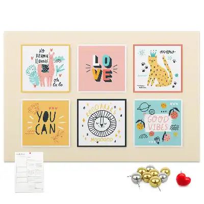 Printed Cork Memo Board with Motivational Slogans