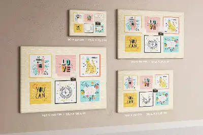 Printed Cork Memo Board with Motivational Slogans