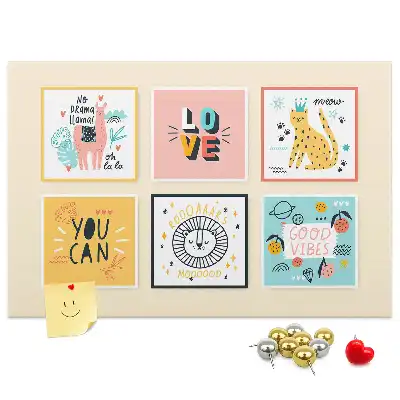 Printed Cork Memo Board with Motivational Slogans