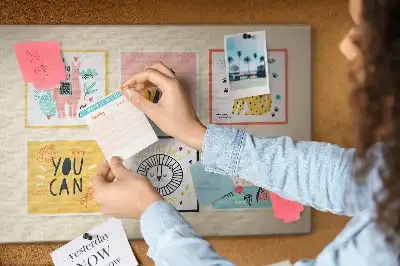 Printed Cork Memo Board with Motivational Slogans