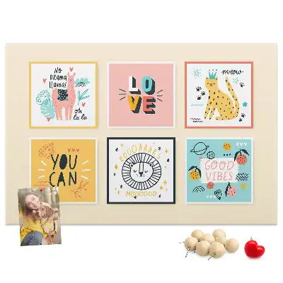 Printed Cork Memo Board with Motivational Slogans