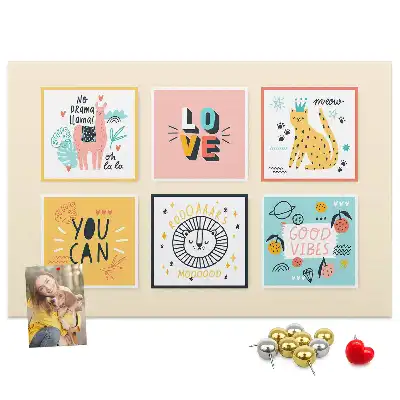 Printed Cork Memo Board with Motivational Slogans