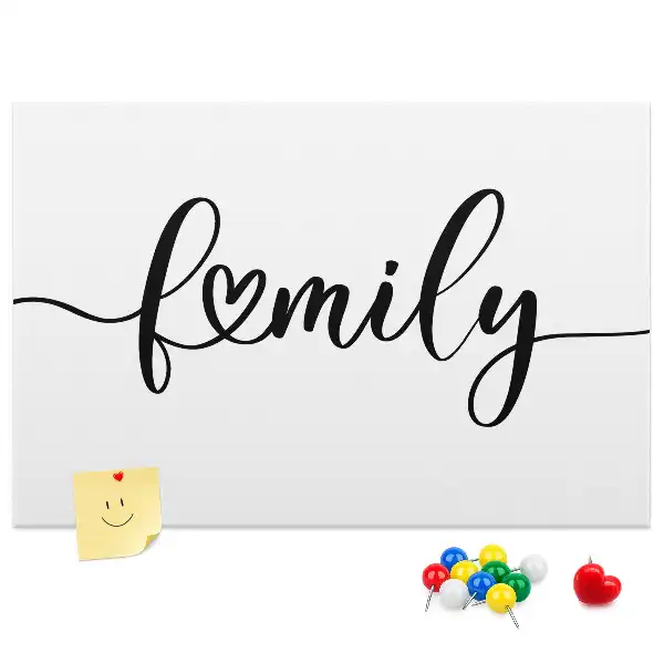 Family cork memo board