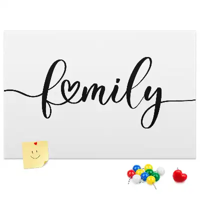 Cork memo board Family lettering