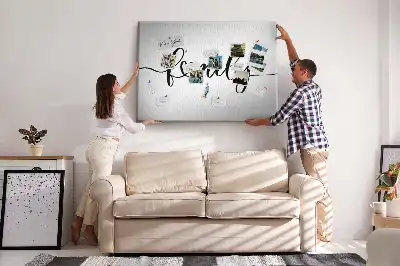Family cork memo board
