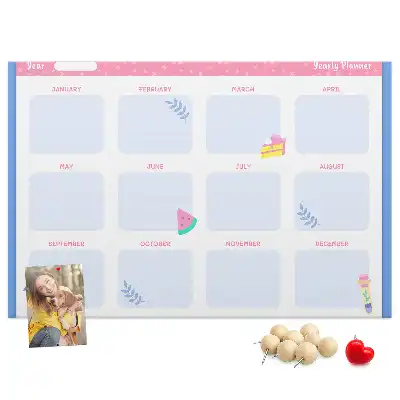 Printed Cork Board Monthly planner