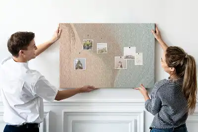 Printed Cork Memo Board with Waves Abstraction