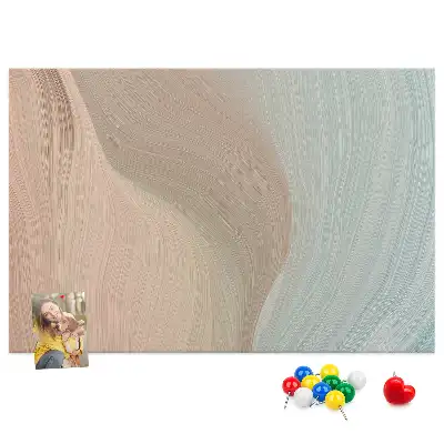 Printed Cork Memo Board with Waves Abstraction