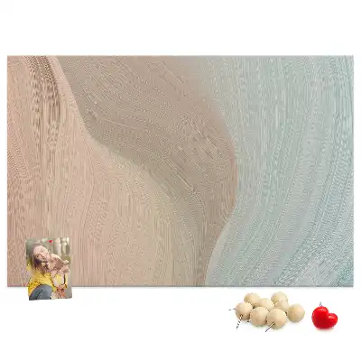 Printed Cork Memo Board with Waves Abstraction
