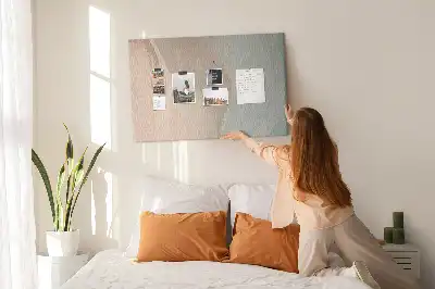 Printed Cork Memo Board with Waves Abstraction