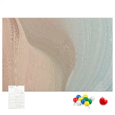 Printed Cork Memo Board with Waves Abstraction