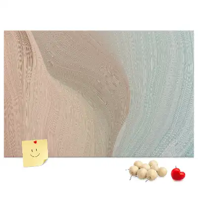 Printed Cork Memo Board with Waves Abstraction