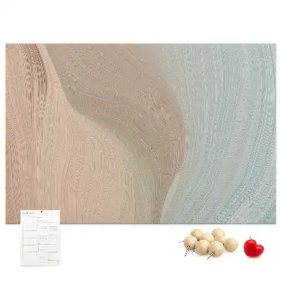 Printed Cork Memo Board with Waves Abstraction