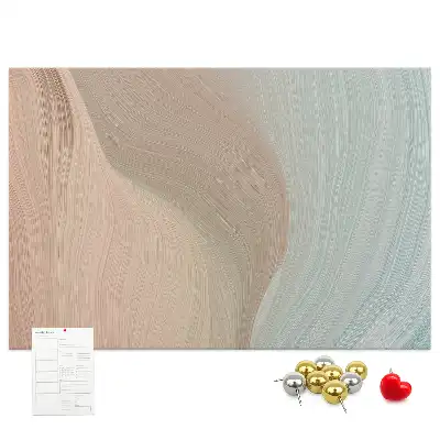 Printed Cork Memo Board with Waves Abstraction