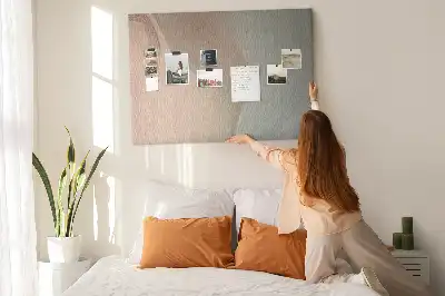 Printed Cork Memo Board with Waves Abstraction