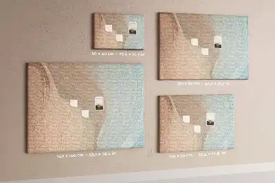 Printed Cork Memo Board with Waves Abstraction