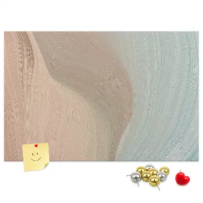 Printed Cork Memo Board with Waves Abstraction
