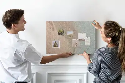 Printed Cork Memo Board with Waves Abstraction