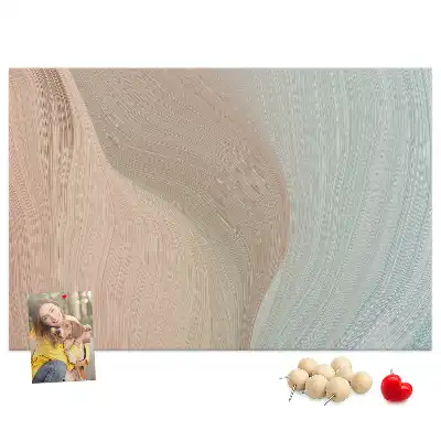 Printed Cork Memo Board with Waves Abstraction