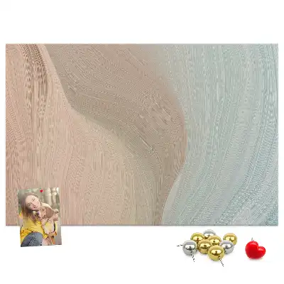 Printed Cork Memo Board with Waves Abstraction