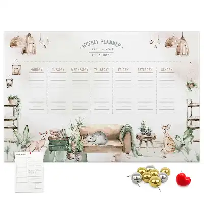 Printed Cork Board Cozy home planner
