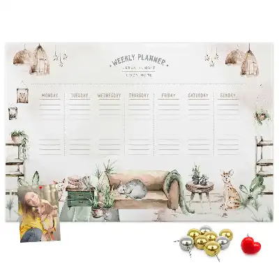 Printed Cork Board Cozy home planner