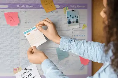 Pink printed cork board yearly planner
