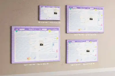 Pink printed cork board yearly planner