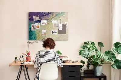 Printed decorative marble cork board