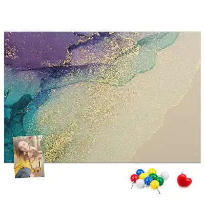 Printed decorative marble cork board