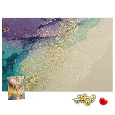 Printed decorative marble cork board