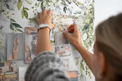 Printed Cork Memo Board Blooming nature