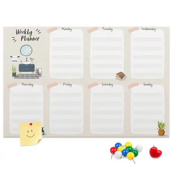 Printed Cork Board Weekly planner