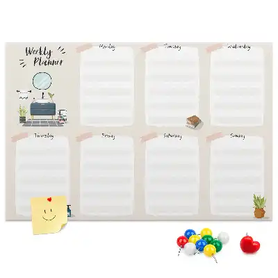 Printed Cork Board Weekly planner