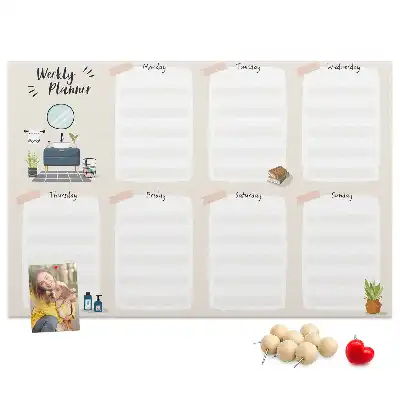 Printed Cork Board Weekly planner