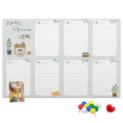 Cozy cork weekly planner memo board