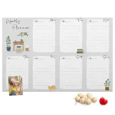 Cozy cork weekly planner memo board