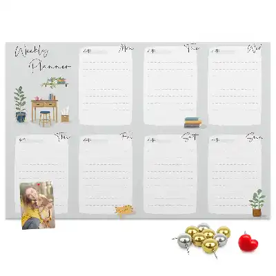 Cozy cork weekly planner memo board