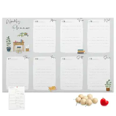 Cozy cork weekly planner memo board