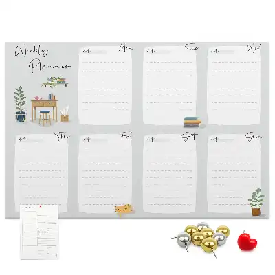 Cozy cork weekly planner memo board