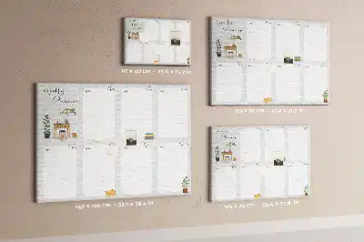 Cork memo board Cozy weekly planner