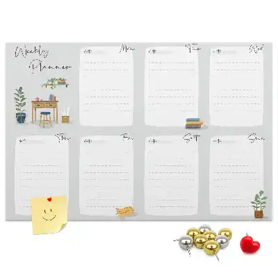 Cozy cork weekly planner memo board
