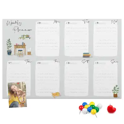 Cozy cork weekly planner memo board