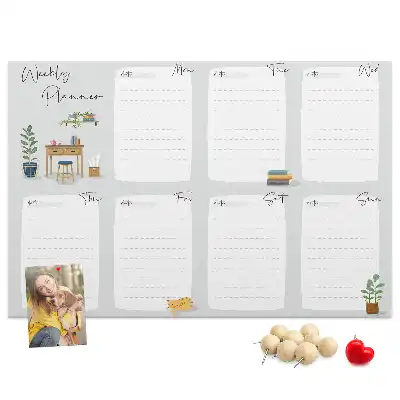 Cozy cork weekly planner memo board