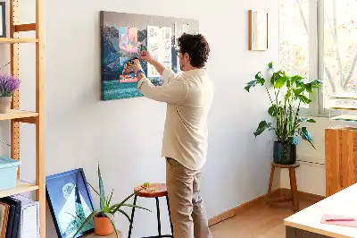Printed Cork Memo Board Whale water